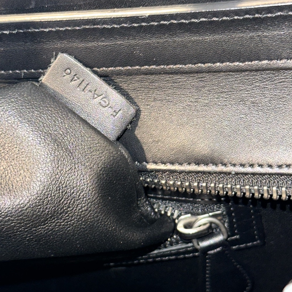 Céline Yellow, Grey, Black Leather & Wool Felt Micro Shopper Tote Fall 16’ - Picture 11 of 17